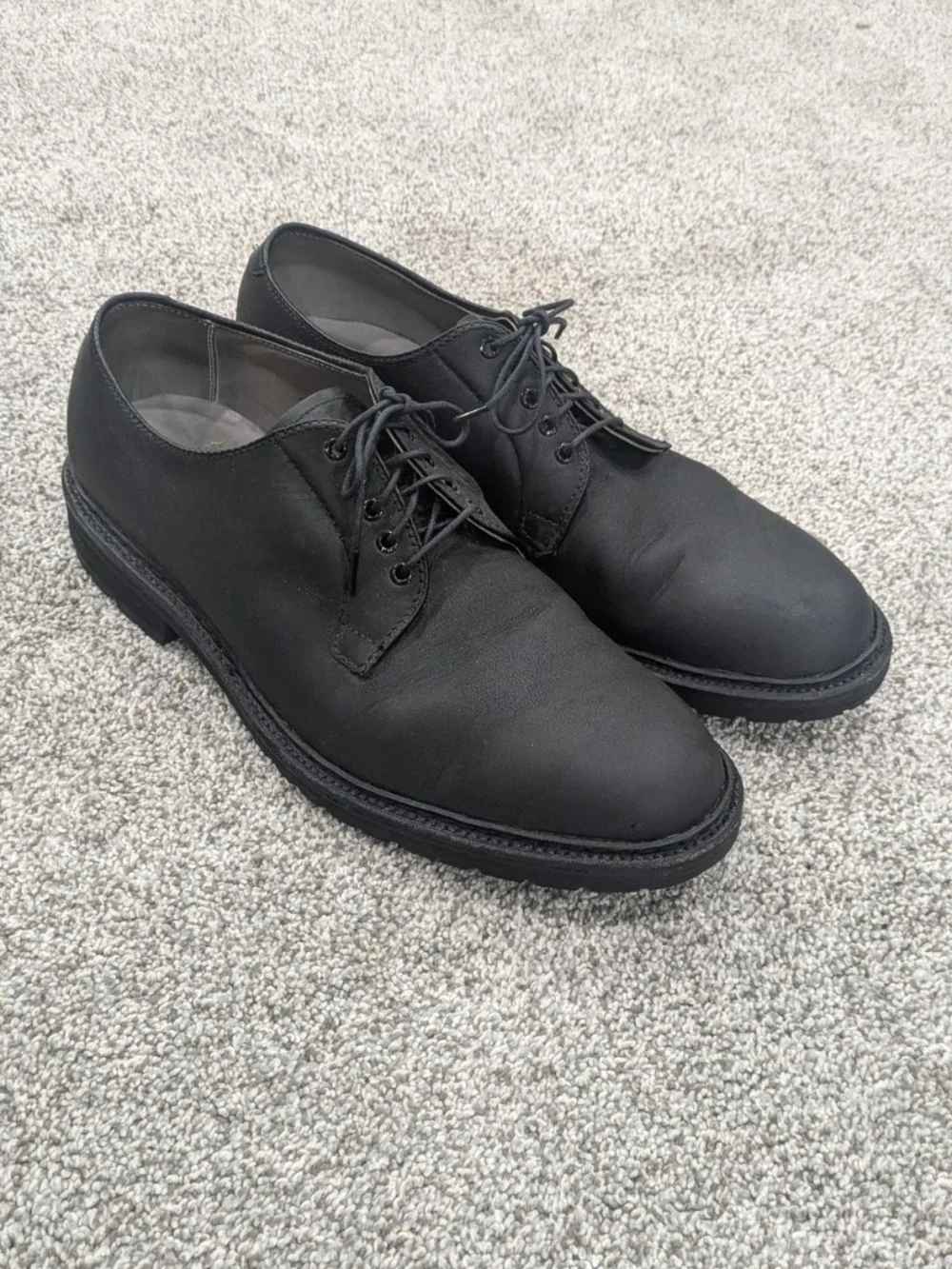 Alden Black Oiled Nubuck Plain Toe Bulcher Cape Cod Shoes 9433S Size 9 B/D